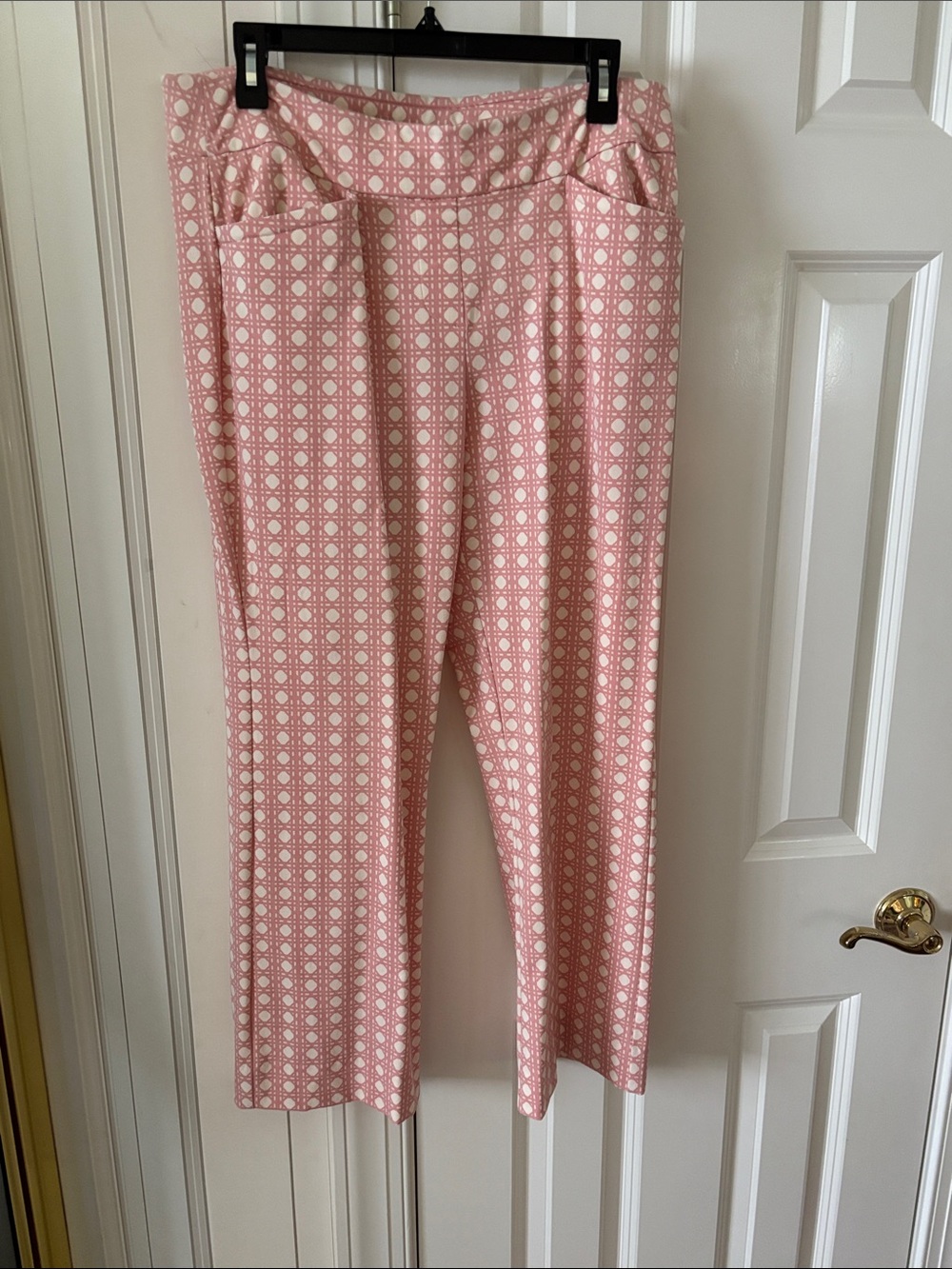 Spartina 449 Pink Geometric Cropped Wide-Leg Pants